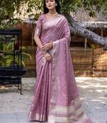 Woven Design Zari Pure Cotton Taant Saree