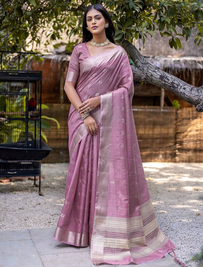 Woven Design Zari Pure Cotton Taant Saree