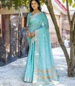 Woven Design Ethnic Motifs Zari Pure Cotton Taant Saree