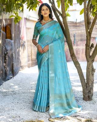 Woven Design Ethnic Motifs Zari Pure Cotton Taant Saree 2