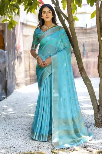 Woven Design Ethnic Motifs Zari Pure Cotton Taant Saree