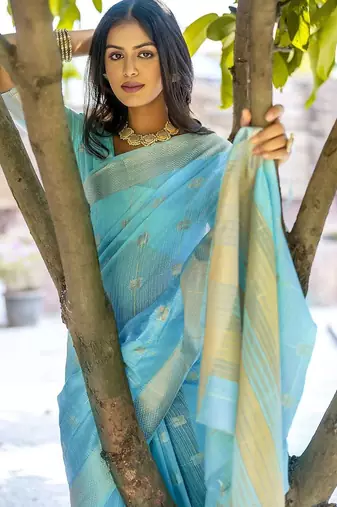 Woven Design Ethnic Motifs Zari Pure Cotton Taant Saree