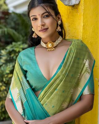 Ethnic Motifs Woven Design Zari Bhagalpuri Saree 3