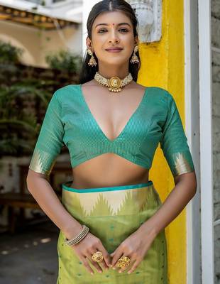 Ethnic Motifs Woven Design Zari Bhagalpuri Saree 4