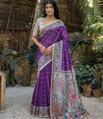 Ethnic Motifs Silk Cotton Tussar Saree