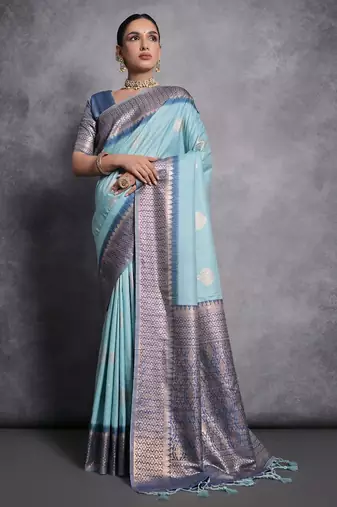 Woven Design Ethnic Motifs Zari Tussar Saree