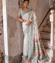 Floral Woven Design Pure Cotton Muga Saree