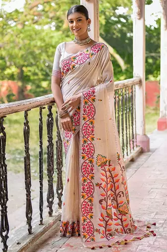 Woven Design Pure Cotton Muga Saree