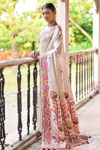 Woven Design Pure Cotton Muga Saree