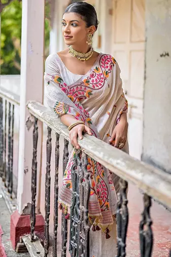 Woven Design Pure Cotton Muga Saree