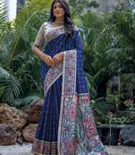 Polka Dot Zari Silk Cotton Tussar Saree