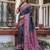 Ajrak Block Silk Cotton Ikat Saree