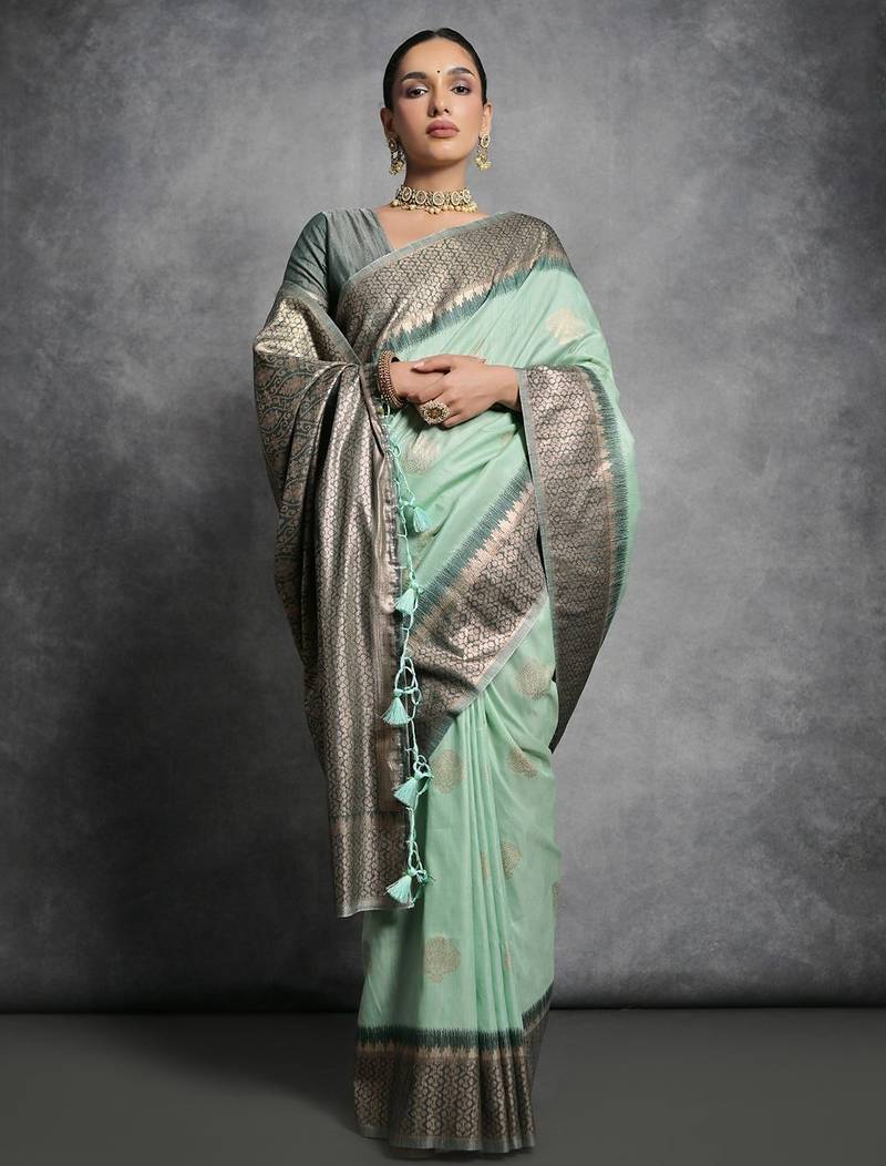 Woven Design Zari Tussar Saree