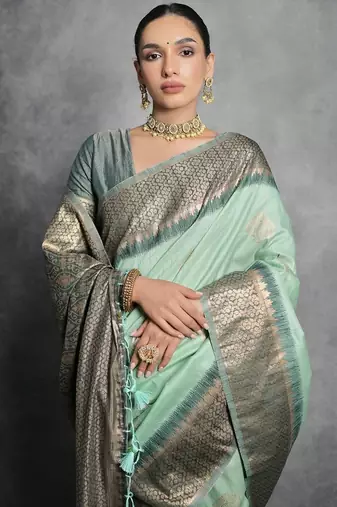 Woven Design Zari Tussar Saree