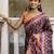 Ajrak Block Silk Cotton Ikat Saree