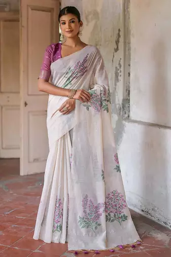 Embroidered Pure Cotton Muga Saree