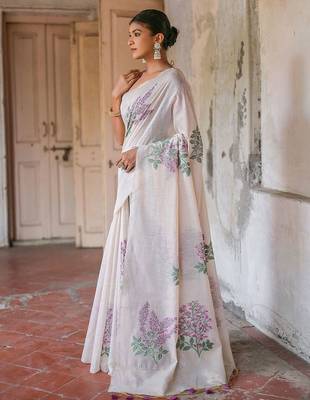 Embroidered Pure Cotton Muga Saree 3