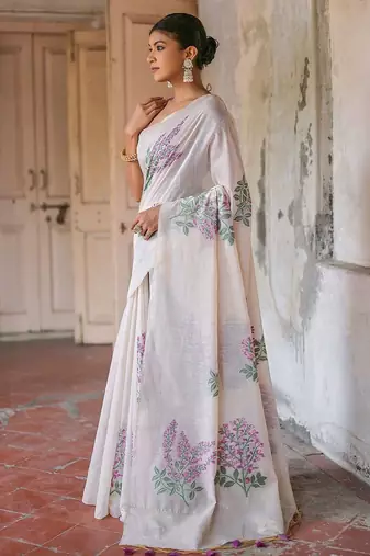 Embroidered Pure Cotton Muga Saree