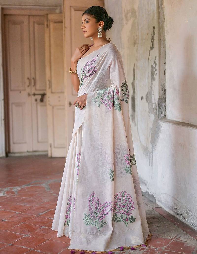 Embroidered Pure Cotton Muga Saree