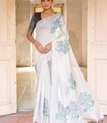 Ethnic Motifs Embroidered Pure Cotton Muga Saree