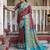 Woven Design Ajrak Printed Zari Ikat Saree With Tassels