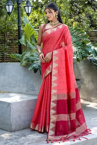 Polka Dot Zari Saree