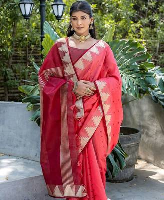 Polka Dot Zari Saree 2