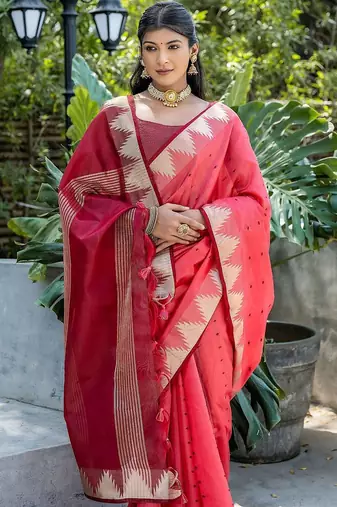 Polka Dot Zari Saree