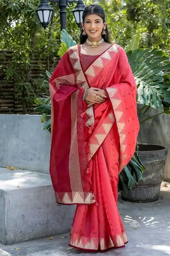 Polka Dot Zari Saree