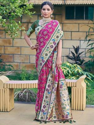 Ethnic Motifs Zari Designer Patola Saree 1