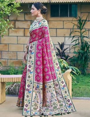 Ethnic Motifs Zari Designer Patola Saree 2