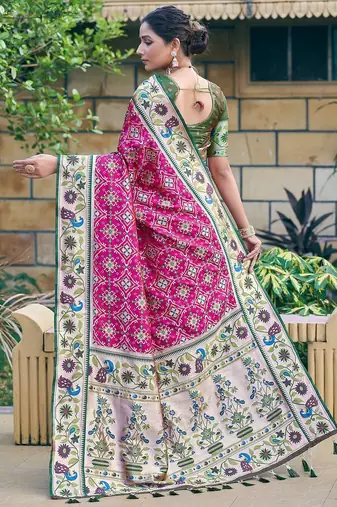 Ethnic Motifs Zari Designer Patola Saree