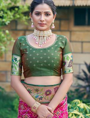 Ethnic Motifs Zari Designer Patola Saree 5