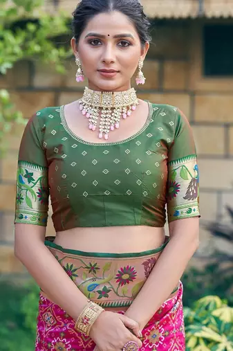 Ethnic Motifs Zari Designer Patola Saree