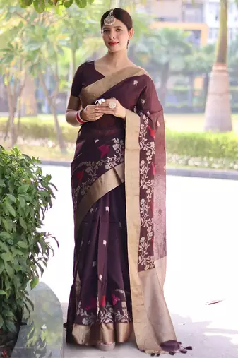 Kalamkari Zari Silk Blend Mysore Silk Saree
