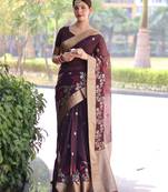 Kalamkari Zari Silk Blend Mysore Silk Saree