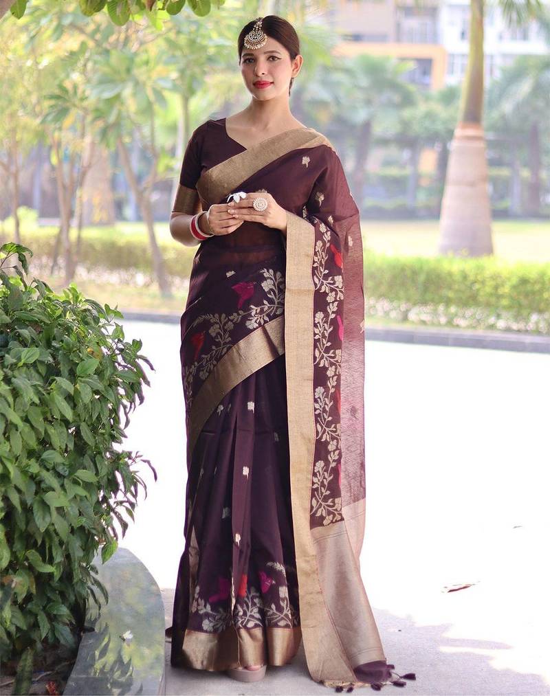 Kalamkari Zari Silk Blend Mysore Silk Saree