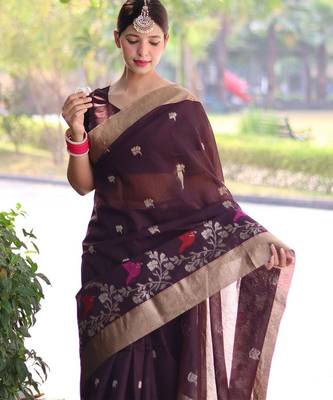 Kalamkari Zari Silk Blend Mysore Silk Saree 3