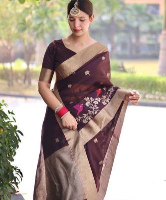 Kalamkari Zari Silk Blend Mysore Silk Saree 4