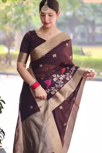 Kalamkari Zari Silk Blend Mysore Silk Saree