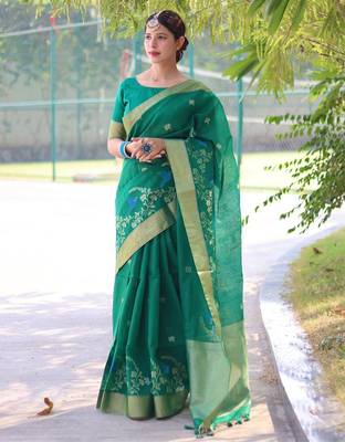 Kalamkari Zari Silk Blend Mysore Silk Saree 1