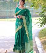 Kalamkari Zari Silk Blend Mysore Silk Saree