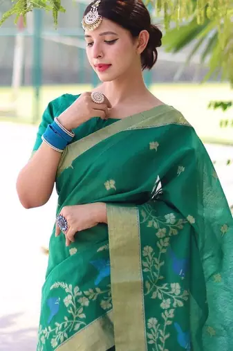 Kalamkari Zari Silk Blend Mysore Silk Saree