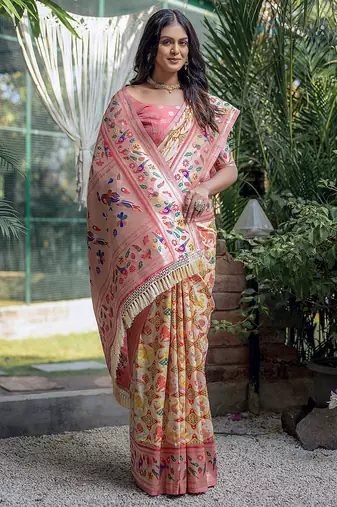 Ethnic Motifs Zari Designer Paithani Saree