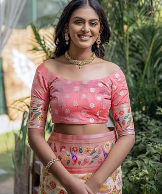 Ethnic Motifs Zari Designer Paithani Saree 5