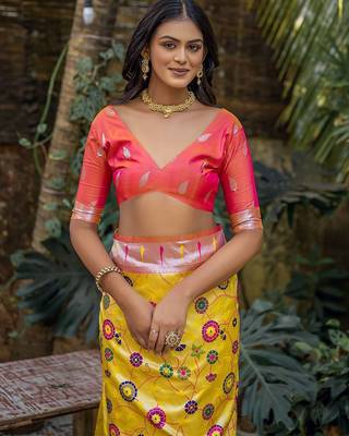 Ethnic Motifs Zari Designer Paithani Saree 4