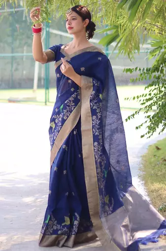 Kalamkari Zari Silk Blend Mysore Silk Saree