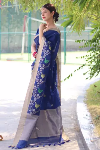 Kalamkari Zari Silk Blend Mysore Silk Saree