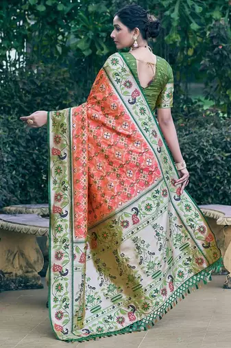 Ethnic Motifs Woven Design Zari Art Silk Designer Patola Saree