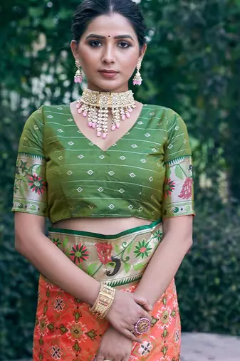 Ethnic Motifs Woven Design Zari Art Silk Designer Patola Saree